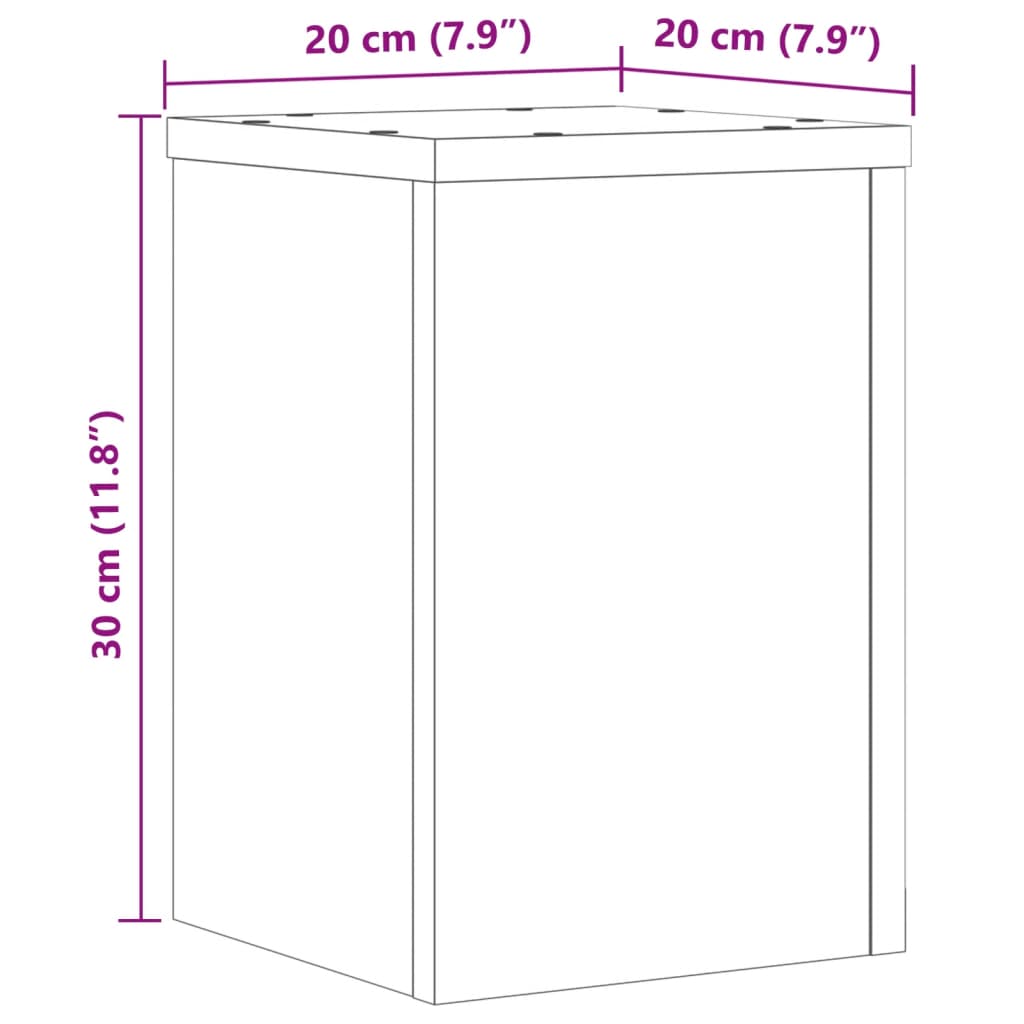 Supporti per Piante 2 pz Rovere 20x20x30 cm in Multistrato - homemem39