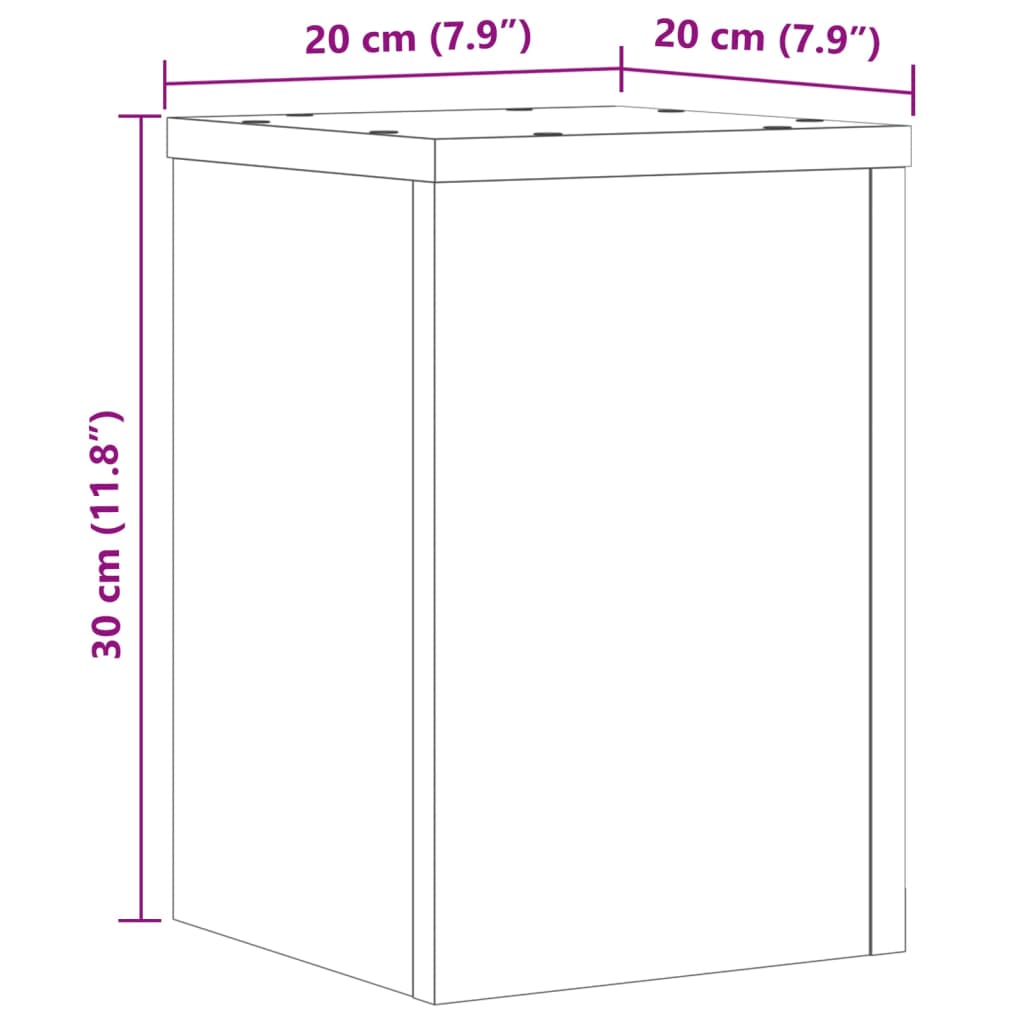 Supporti per Piante 2 pz Legno 20x20x30 cm Legno Multistrato