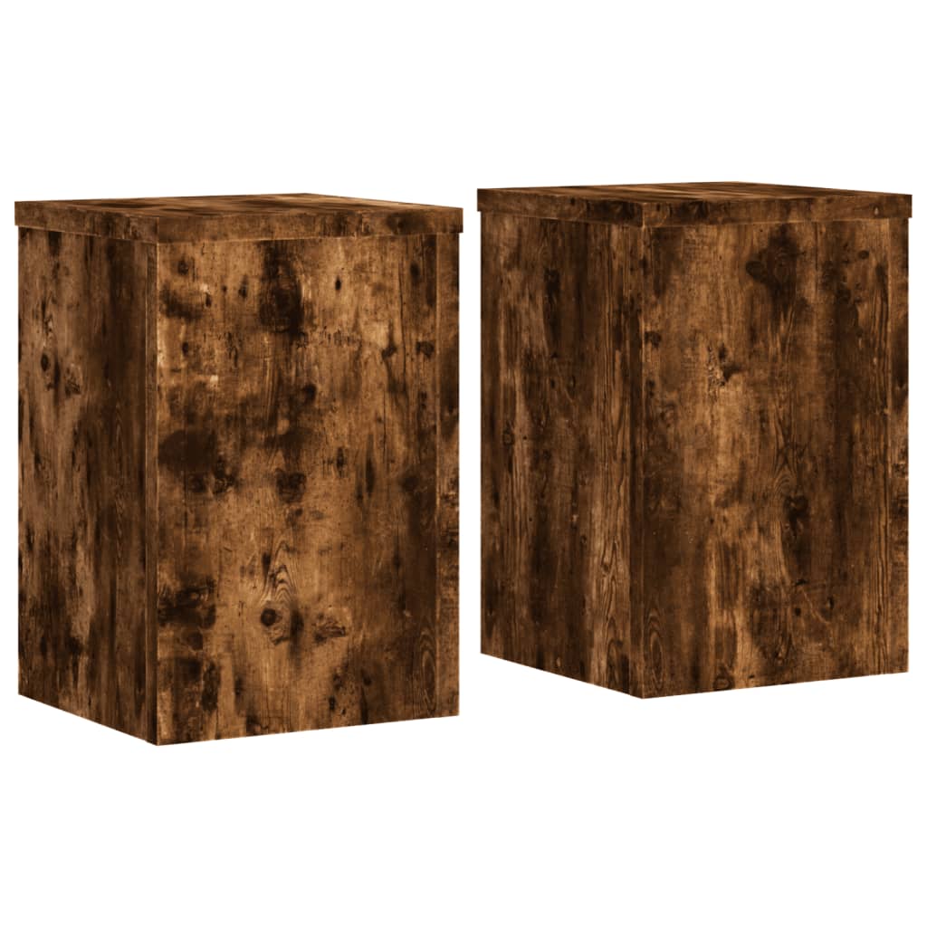 Supporti per Piante 2 pz Rovere 25x25x35 cm Legno Multistrato | homemem39