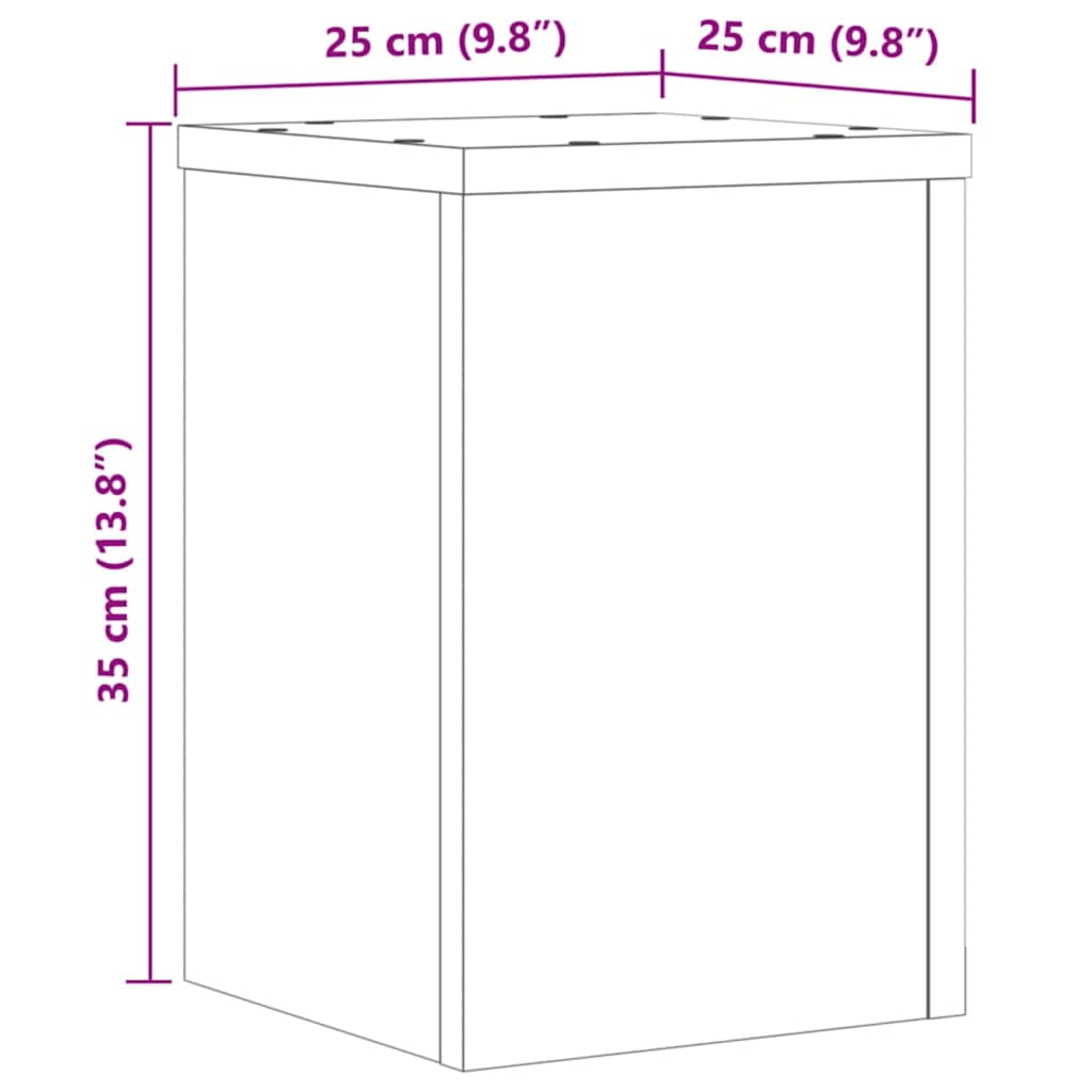 Supporti per Piante 2 pz Rovere 25x25x35 cm in Multistrato
