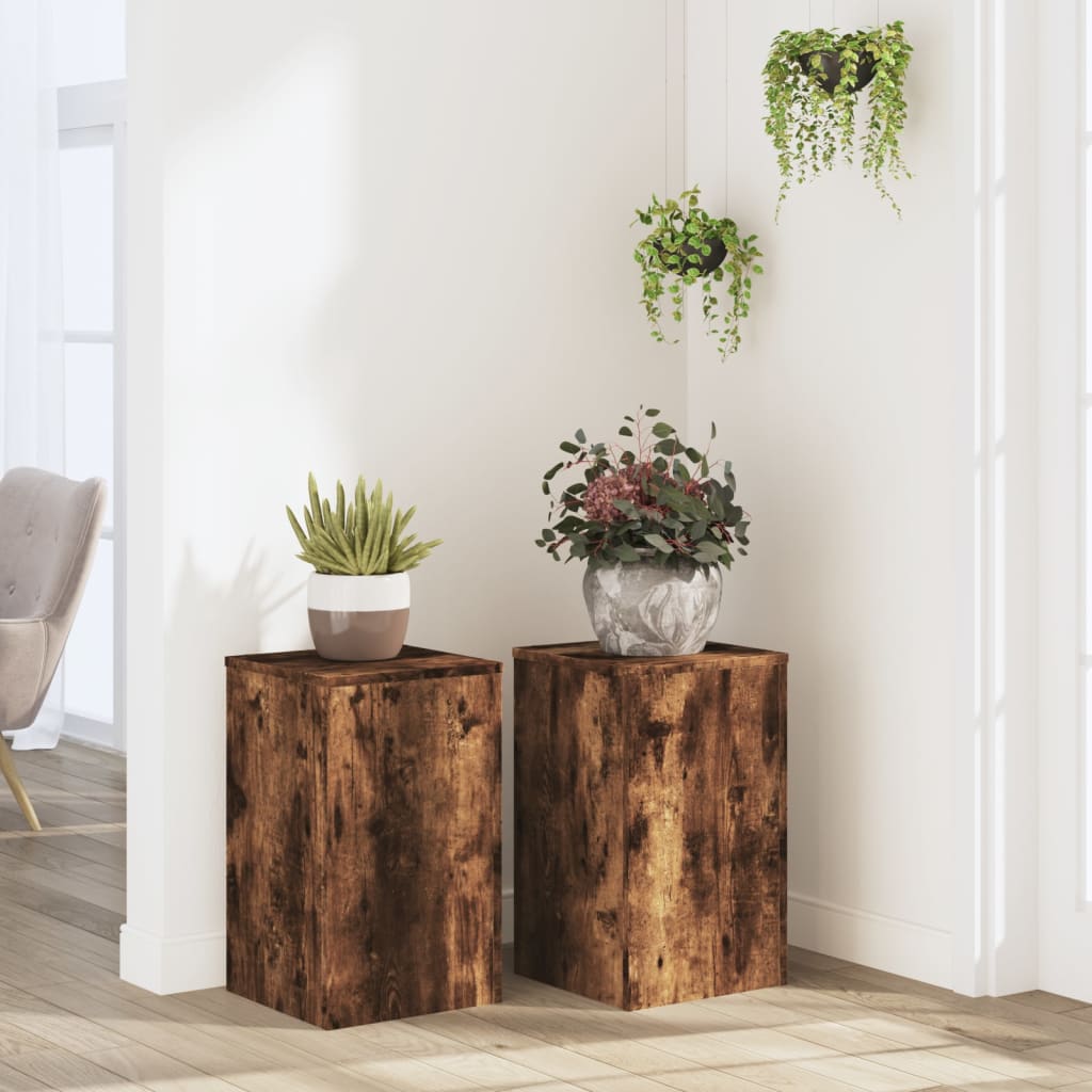 Supporti per Piante 2 pz Rovere 30x30x50 cm Legno Multistrato | homemem39