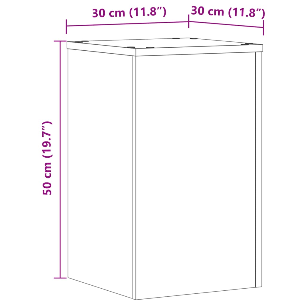 Supporti per Piante 2 pz Grigio 30x30x50 cm in Multistrato | homemem39