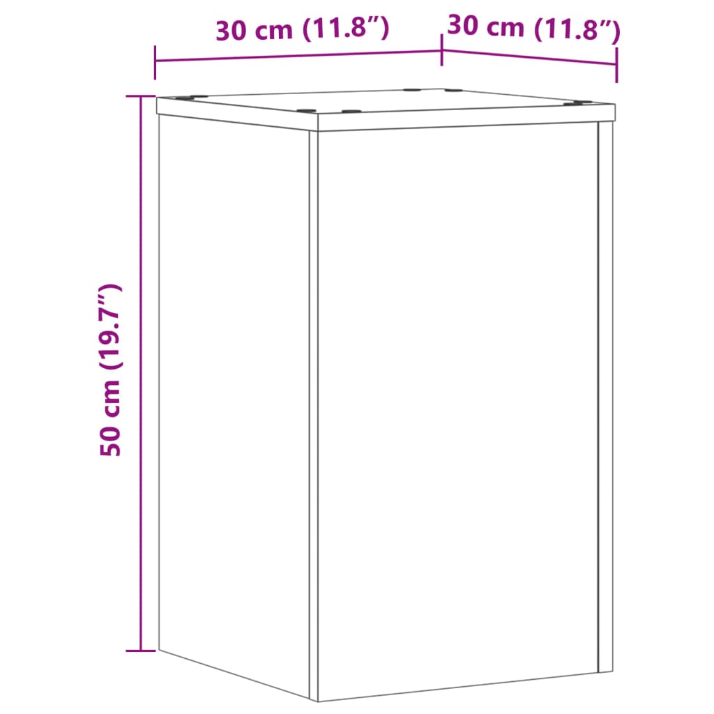 Supporti per Piante 2 pz Legno 30x30x50 cm Legno Multistrato