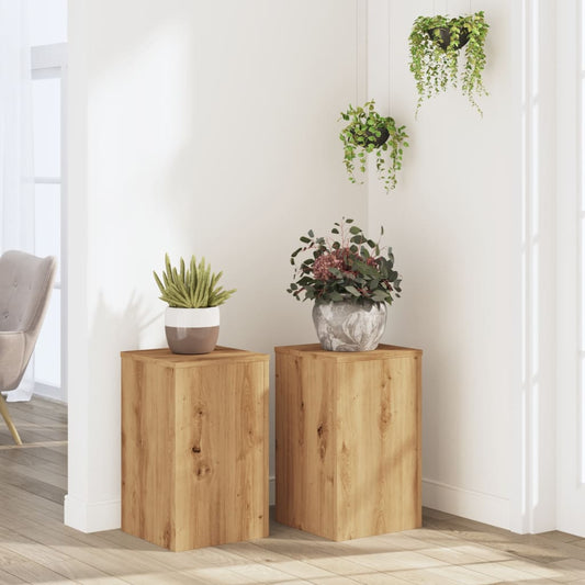 Supporti per Piante 2 pz Rovere 30x30x50 cm in Multistrato - homemem39