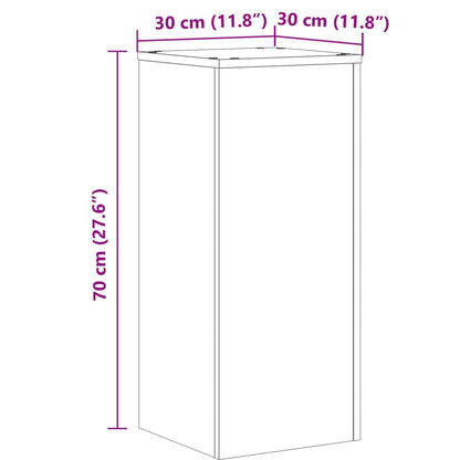 Supporti per Piante 2 pz Neri 30x30x70 cm Legno Multistrato - homemem39