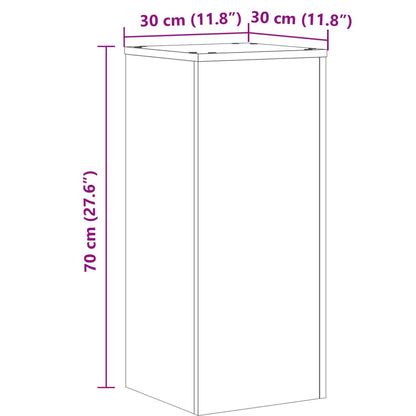 Supporti per Piante 2 pz Rovere 30x30x70 cm Legno Multistrato - homemem39