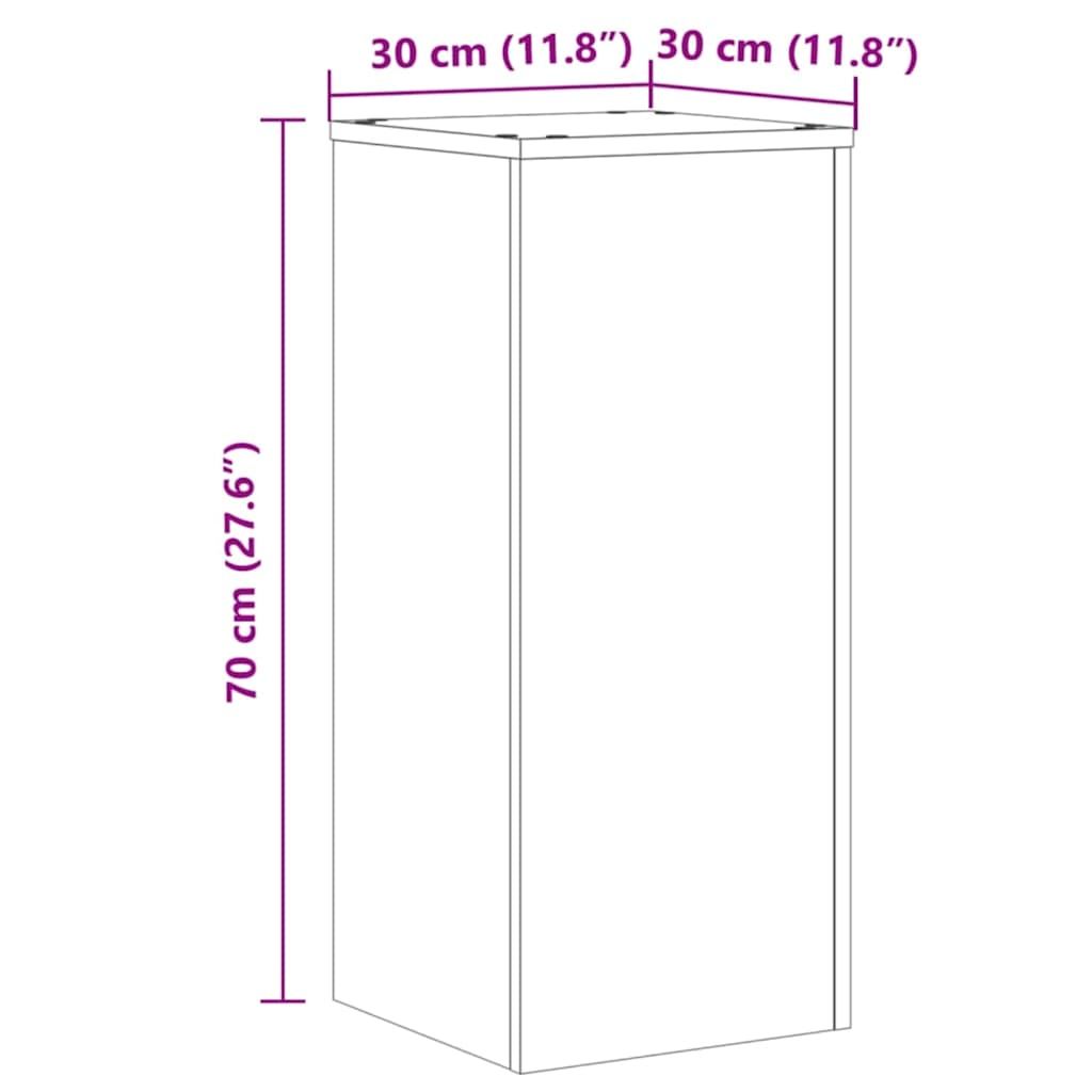 Supporti per Piante 2 pz Rovere 30x30x70 cm in Multistrato