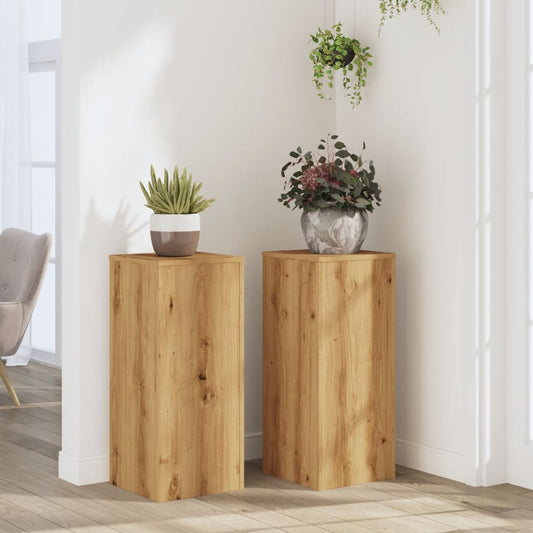 Supporti per Piante 2 pz Rovere 30x30x70 cm in Multistrato - homemem39