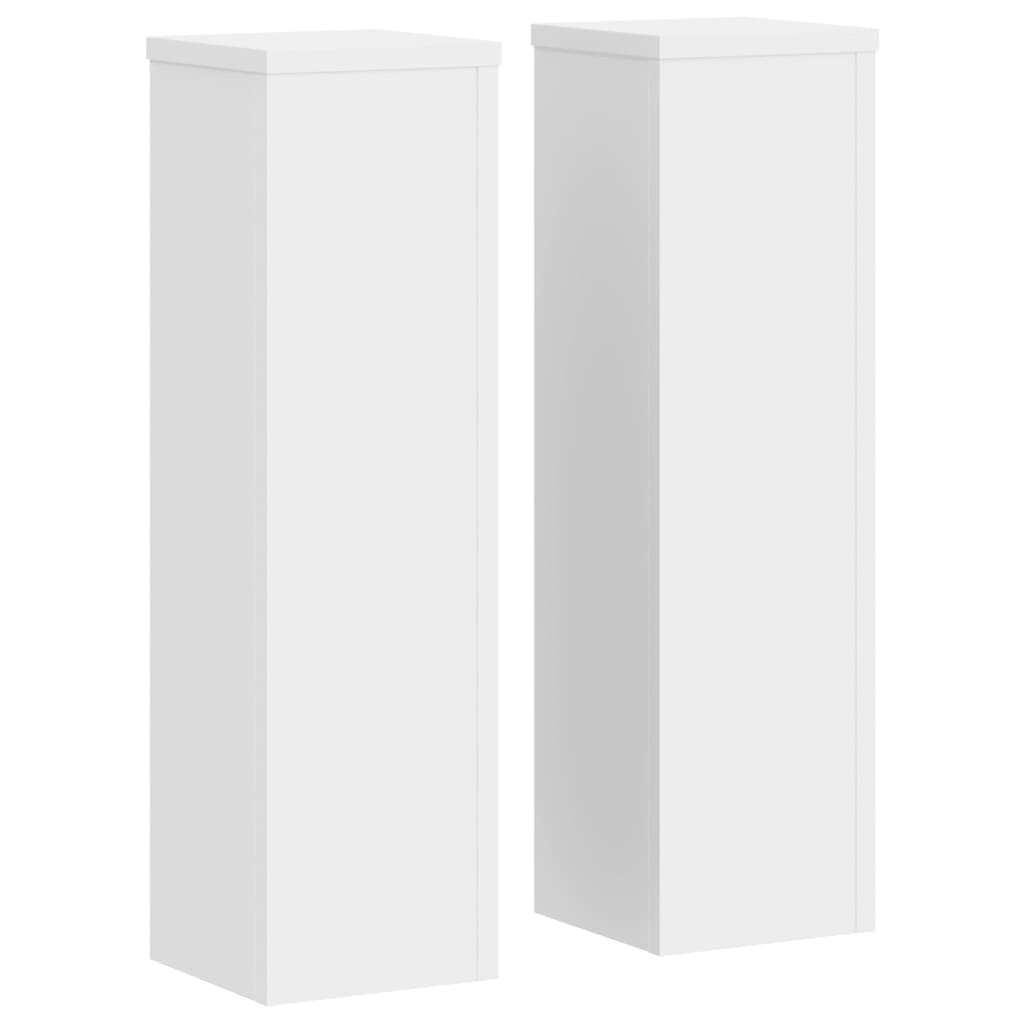 Supporti per Piante 2 pz Bianchi 17x17x60 cm Legno Multistrato