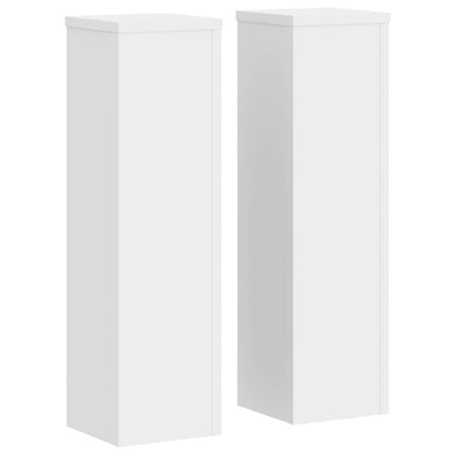 Supporti per Piante 2 pz Bianchi 17x17x60 cm Legno Multistrato
