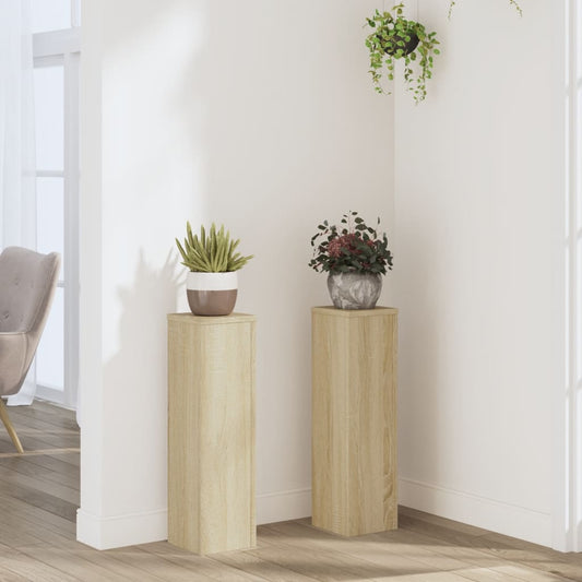 Supporti per Piante 2 pz Rovere 17x17x60 cm in Multistrato - homemem39