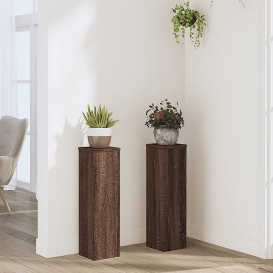 Supporti per Piante 2 pz Marrone 17x17x60 cm Legno Multistrato - homemem39