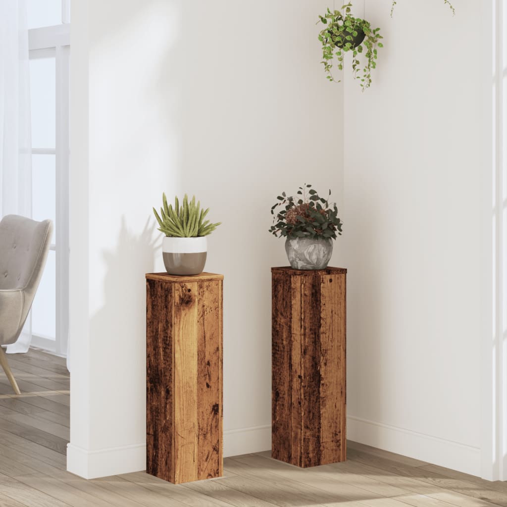 Supporti per Piante 2 pz Legno 17x17x60 cm Legno Multistrato | homemem39