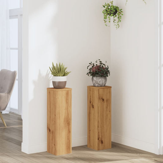Supporti per Piante 2 pz Rovere 17x17x60 cm in Multistrato - homemem39