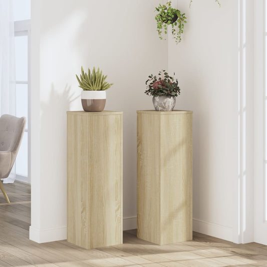 Supporti per Piante 2 pz Rovere 25x25x80 cm in Multistrato - homemem39