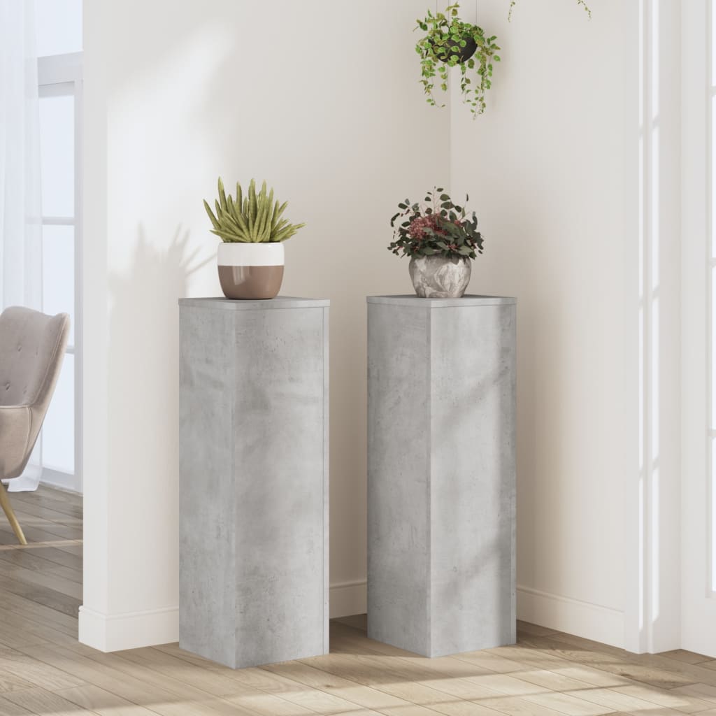 Supporti per Piante 2 pz Grigio 25x25x80 cm Legno Multistrato | homemem39