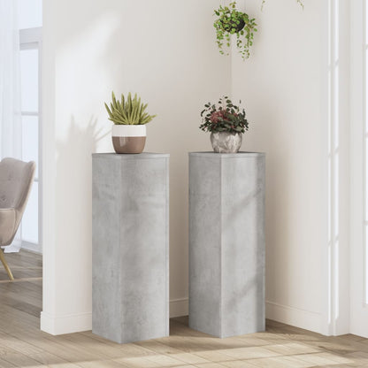 Supporti per Piante 2 pz Grigio 25x25x80 cm Legno Multistrato - homemem39