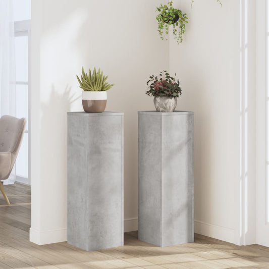 Supporti per Piante 2 pz Grigio 25x25x80 cm Legno Multistrato - homemem39