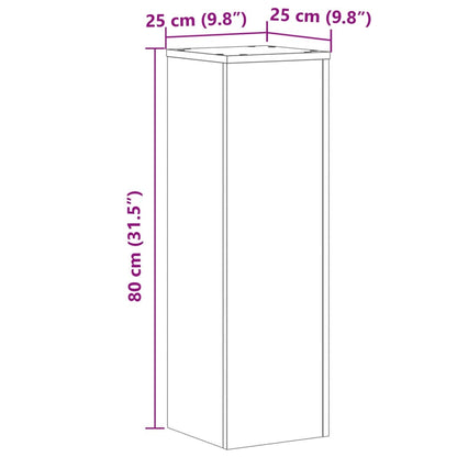 Supporti per Piante 2 pz Rovere 25x25x80 cm Legno Multistrato - homemem39