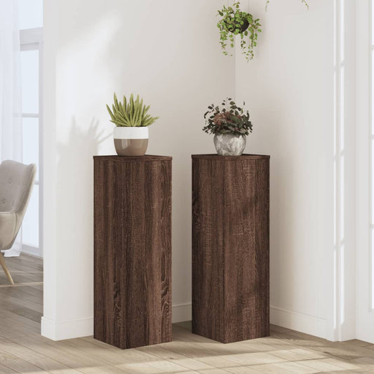 Supporti per Piante 2 pz Marrone 25x25x80 cm Legno Multistrato - homemem39