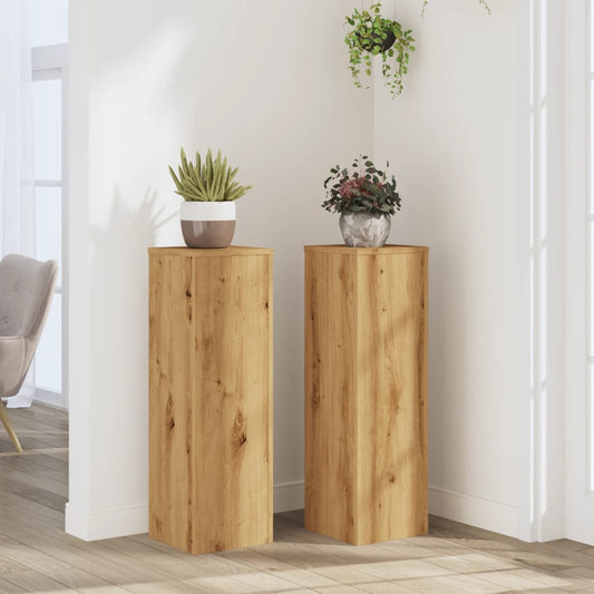 Supporti per Piante 2 pz Rovere 25x25x80 cm in Multistrato - homemem39