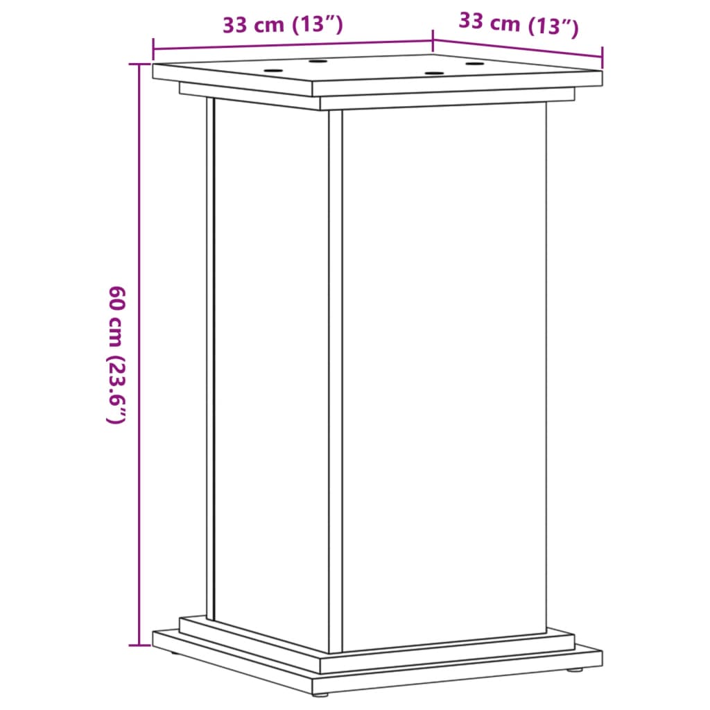 Supporto per Piante Rovere Fumo 33x33x60 cm Legno Multistrato - homemem39