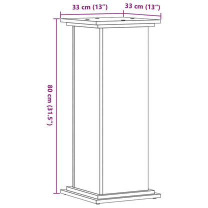Supporto per Piante Bianco 33x33x80 cm in Legno Multistrato | homemem39