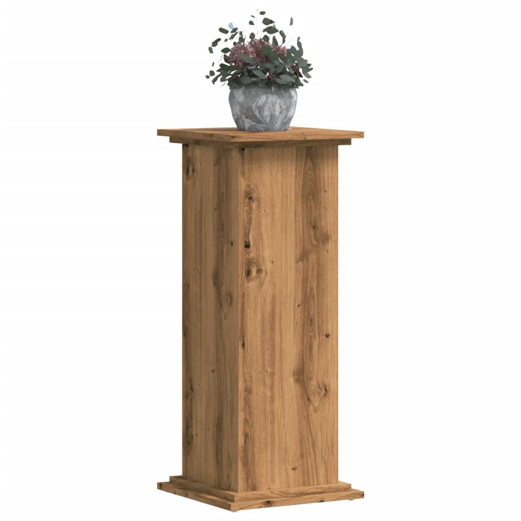 Supporto per Piante Rovere Artigianale 33x33x80 cm Multistrato - homemem39