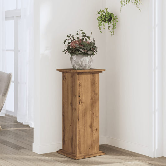 Supporto per Piante Rovere Artigianale 33x33x80 cm Multistrato - homemem39