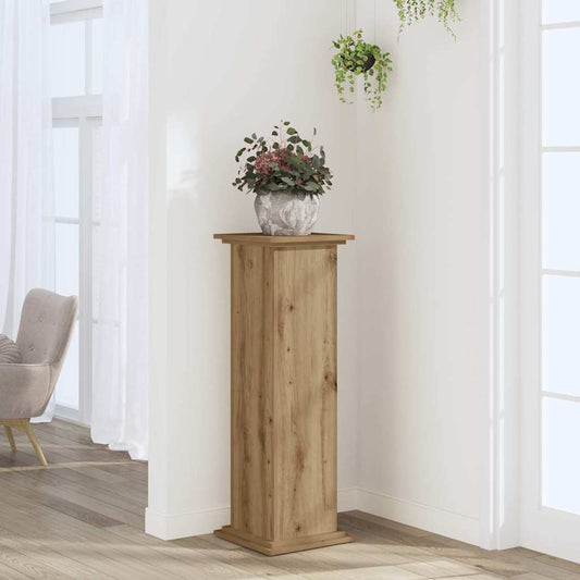 Supporto per Piante Rovere Artigianale 33x33x100 cm Truciolato - homemem39