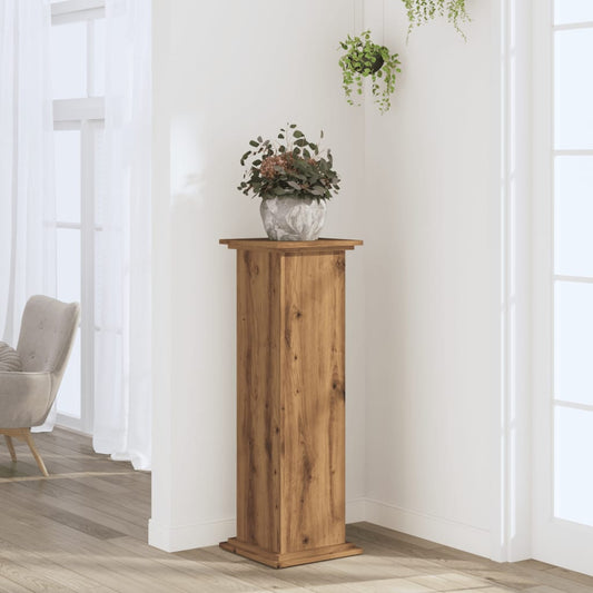 Supporto per Piante Rovere Artigianale 33x33x100 cm Truciolato - homemem39