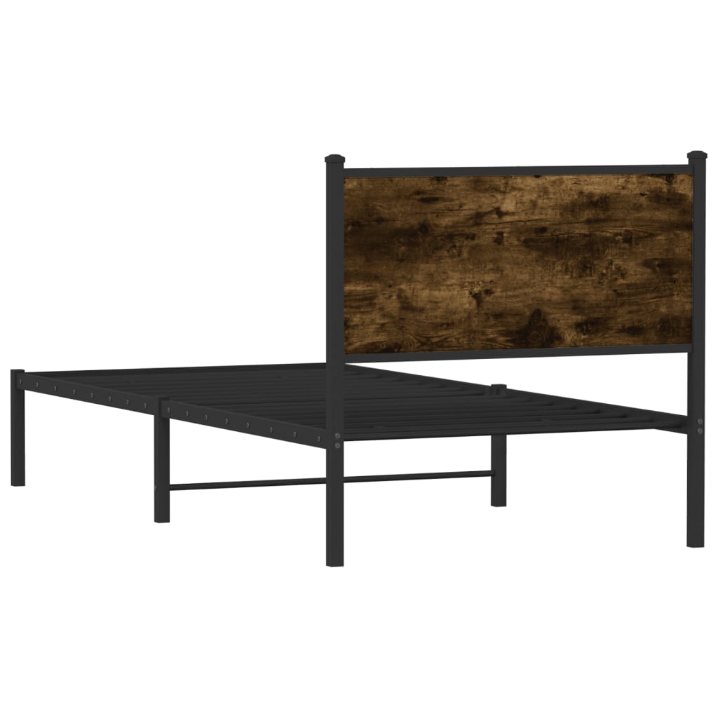 Giroletto senza Materasso in Metallo Rovere Fumo 75x190 cm | homemem39