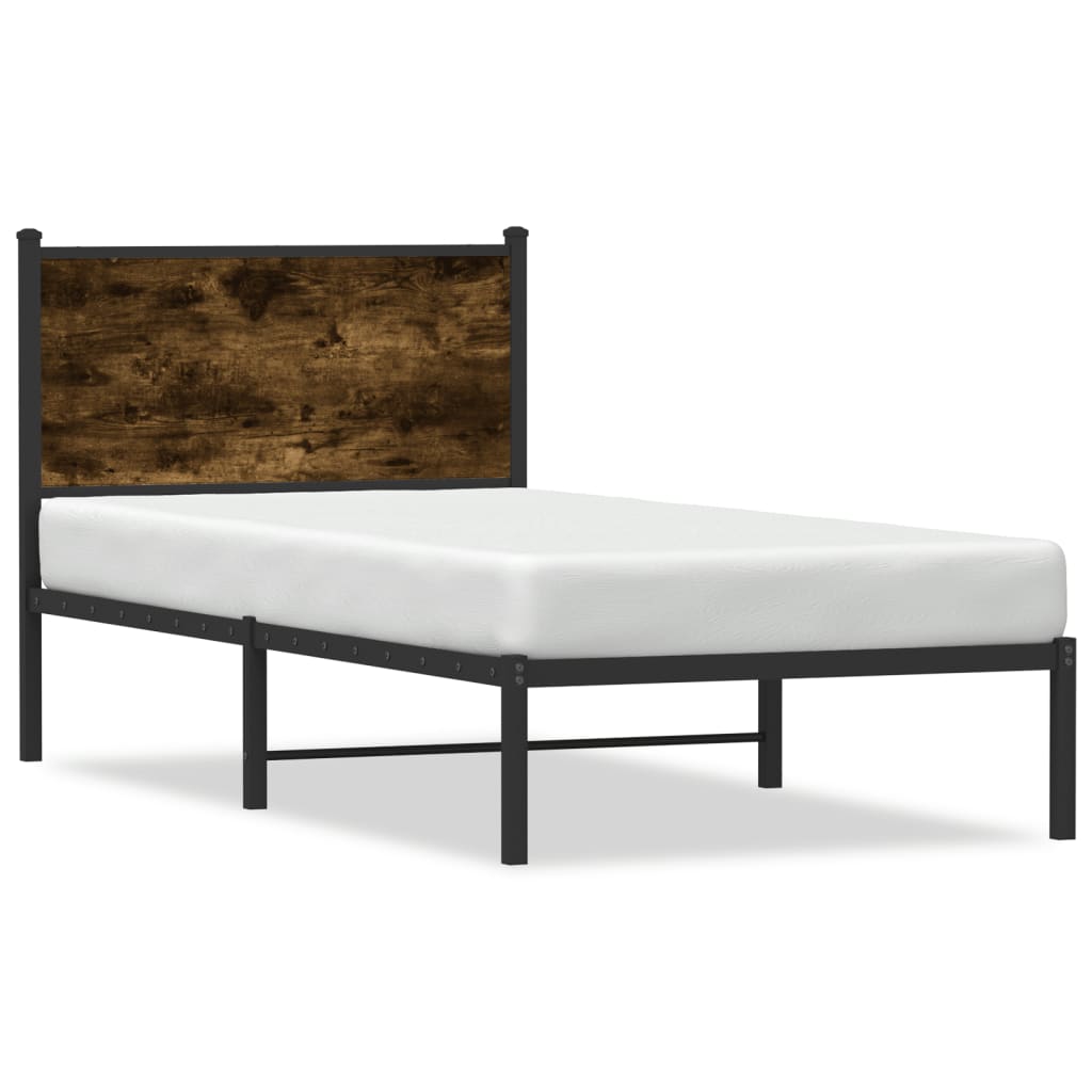 Giroletto senza Materaso in Metallo Rovere Fumo 90x190 cm | homemem39
