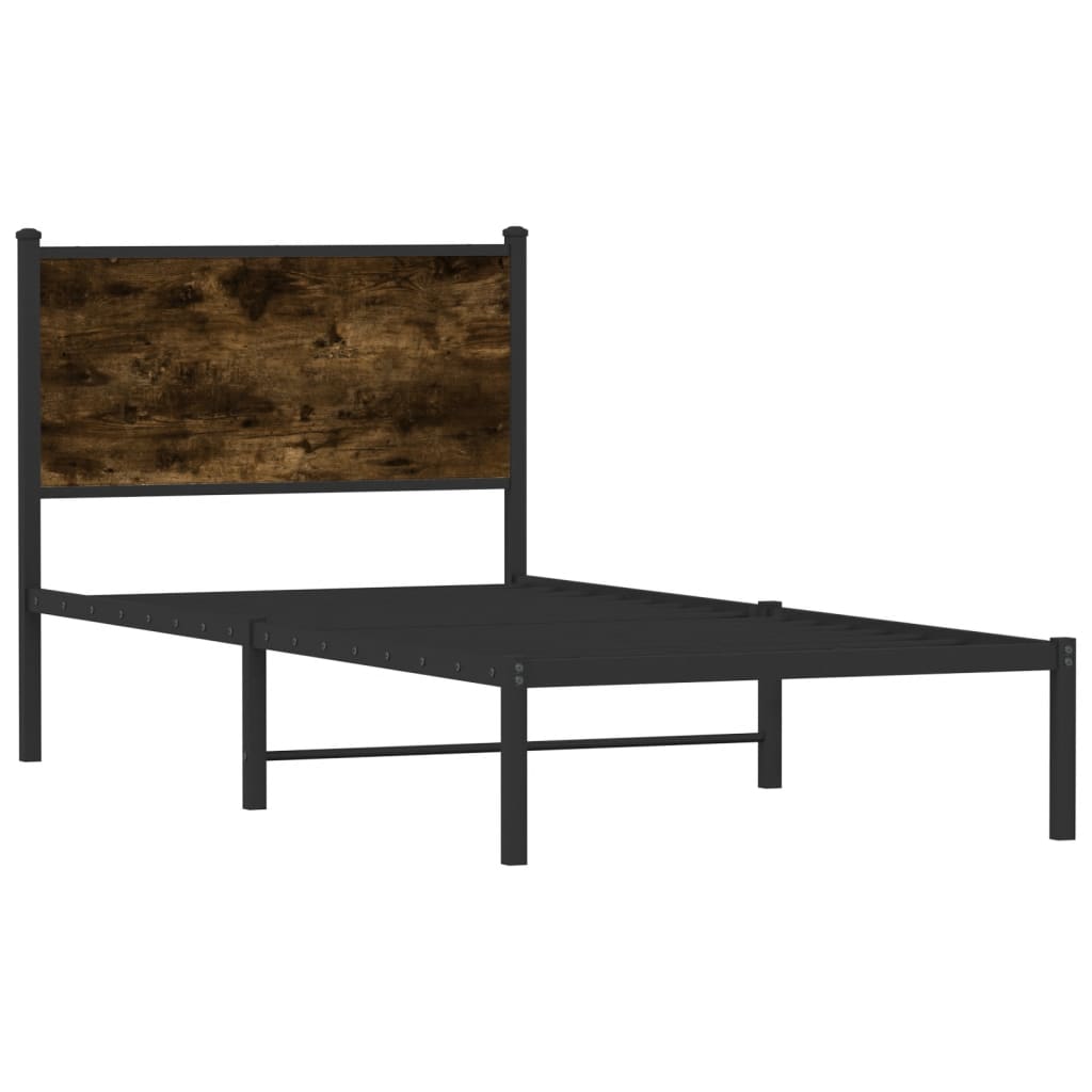 Giroletto senza Materaso in Metallo Rovere Fumo 90x190 cm | homemem39