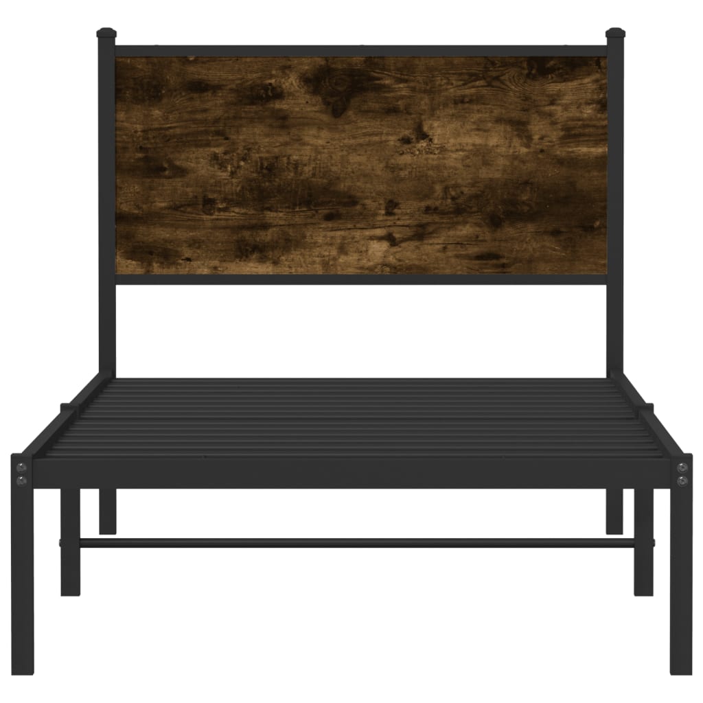 Giroletto senza Materaso in Metallo Rovere Fumo 90x190 cm | homemem39