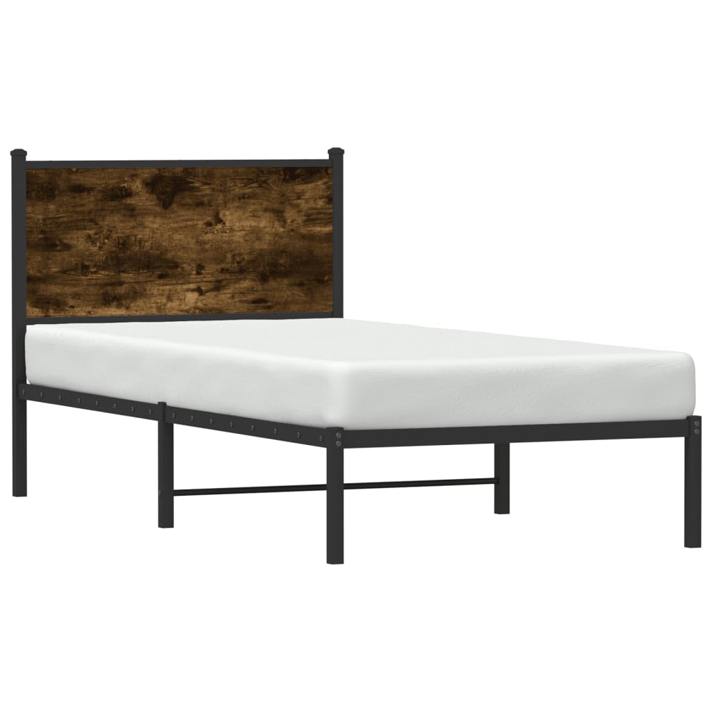 Giroletto senza Materaso in Metallo Rovere Fumo 90x200 cm
