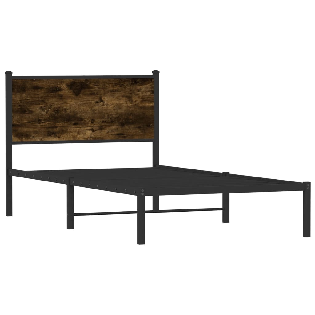 Giroletto senza Materaso in Metallo Rovere Fumo 107x203 cm | homemem39