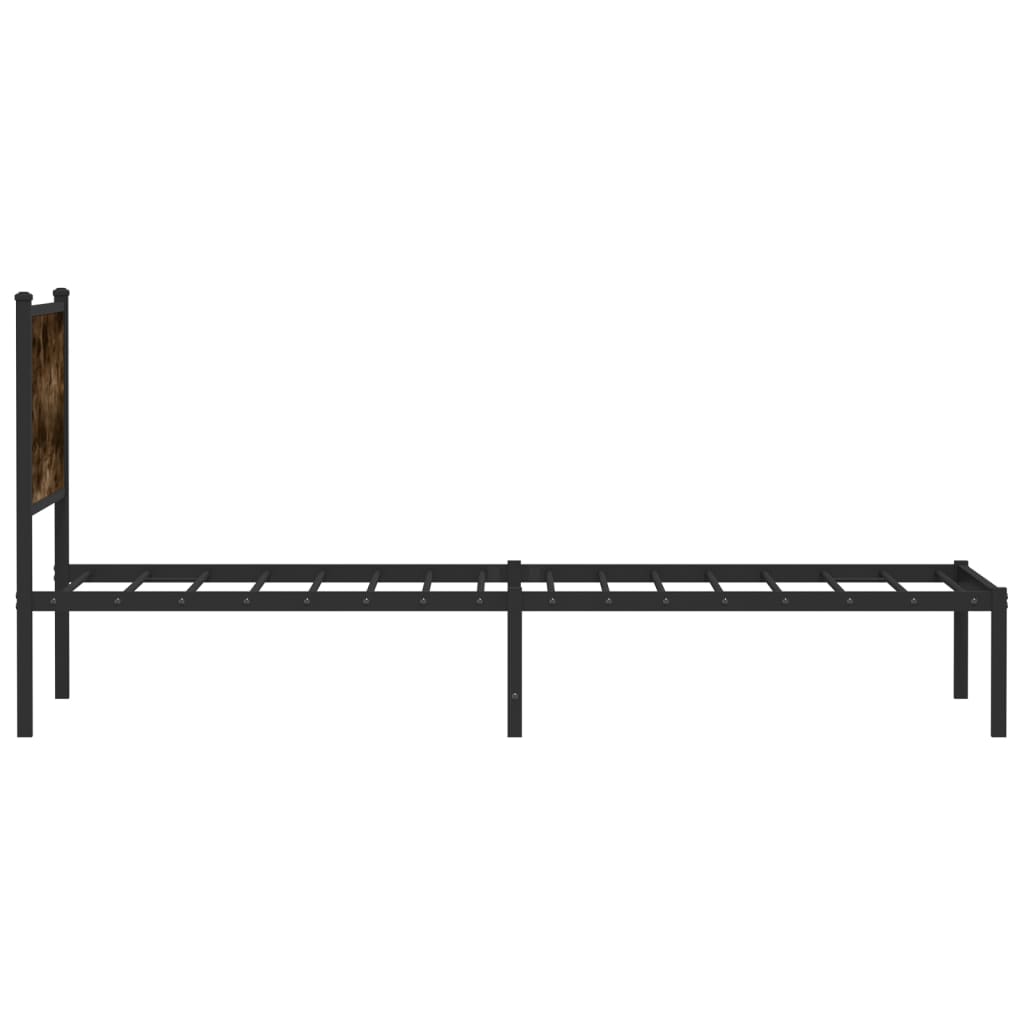 Giroletto senza Materaso in Metallo Rovere Fumo 107x203 cm | homemem39