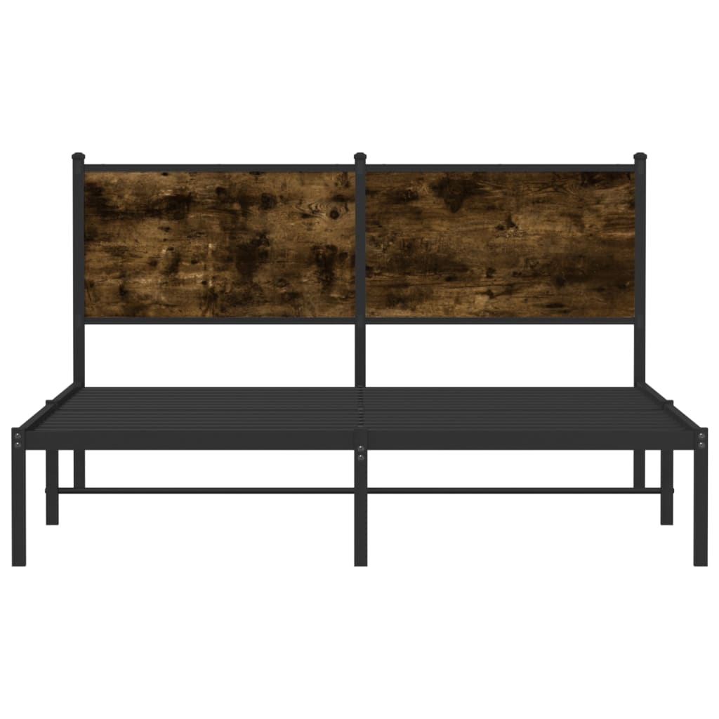 Giroletto senza Materaso in Metallo Rovere Fumo 140x200 cm | homemem39