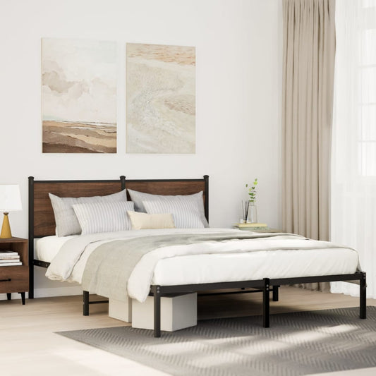 Giroletto senza Materaso in Metallo Rovere Fumo 140x200 cm | homemem39