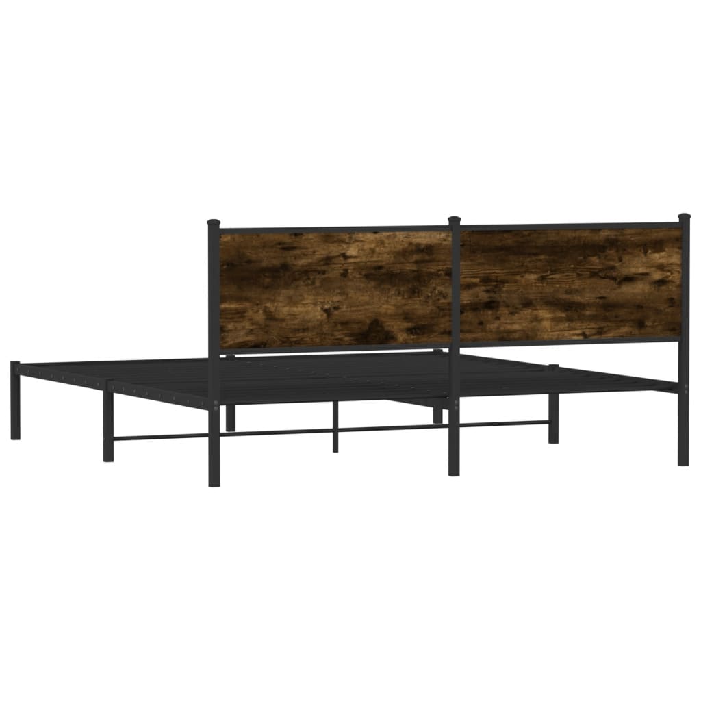 Giroletto senza Materaso in Metallo Rovere Fumo 160x200 cm - homemem39