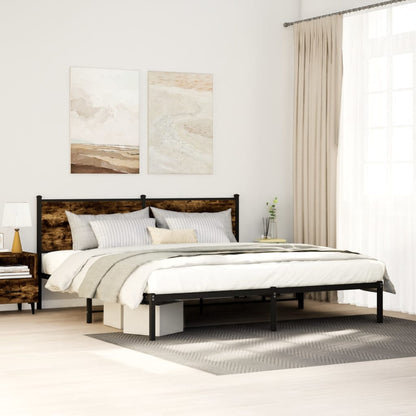 Giroletto senza Materaso in Metallo Rovere Fumo 160x200 cm