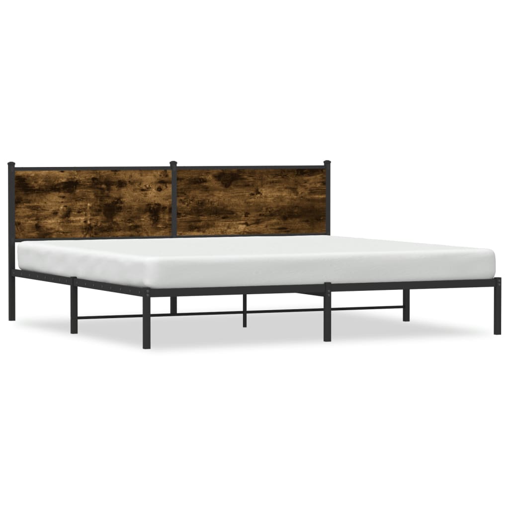 Giroletto senza Materaso in Metallo Rovere Fumo 193x203 cm | homemem39