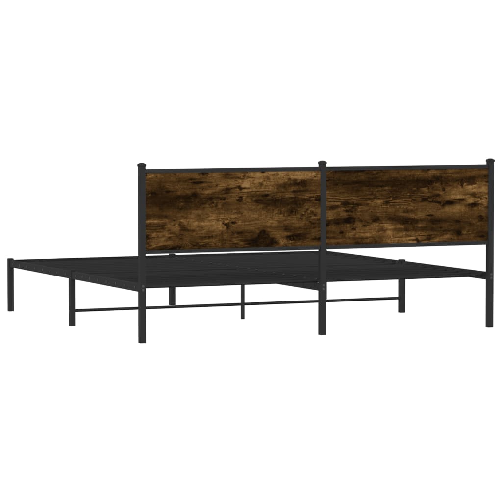 Giroletto senza Materaso in Metallo Rovere Fumo 193x203 cm | homemem39