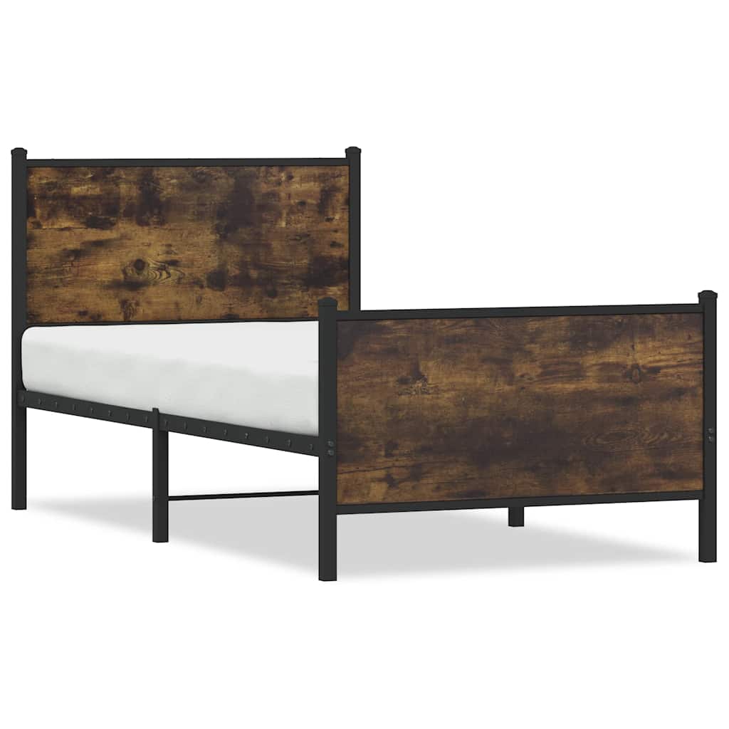 Giroletto senza Materaso in Metallo Rovere Fumo 80x200 cm | homemem39