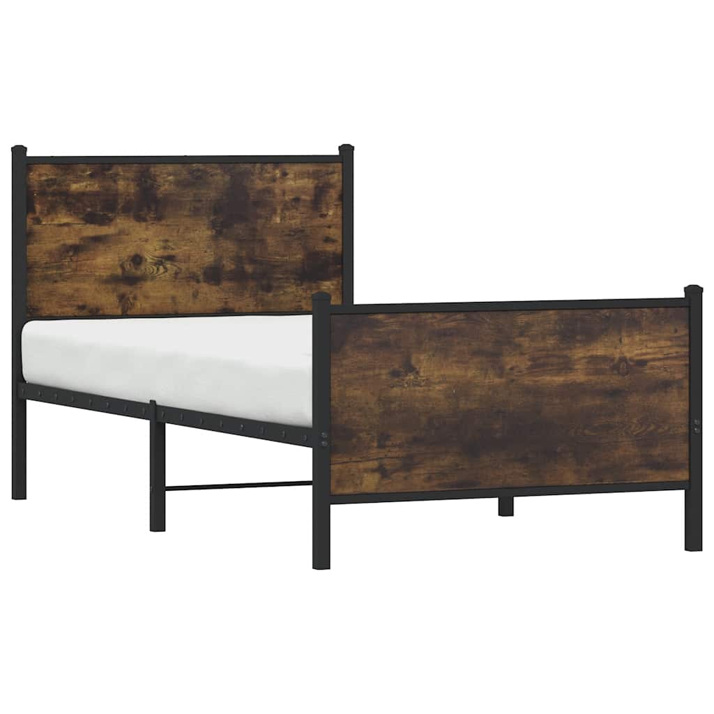 Giroletto senza Materaso in Metallo Rovere Fumo 80x200 cm