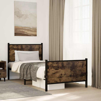 Giroletto senza Materaso in Metallo Rovere Fumo 80x200 cm | homemem39