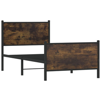 Giroletto senza Materaso in Metallo Rovere Fumo 90x190 cm | homemem39