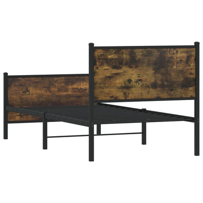 Giroletto senza Materaso in Metallo Rovere Fumo 90x190 cm | homemem39