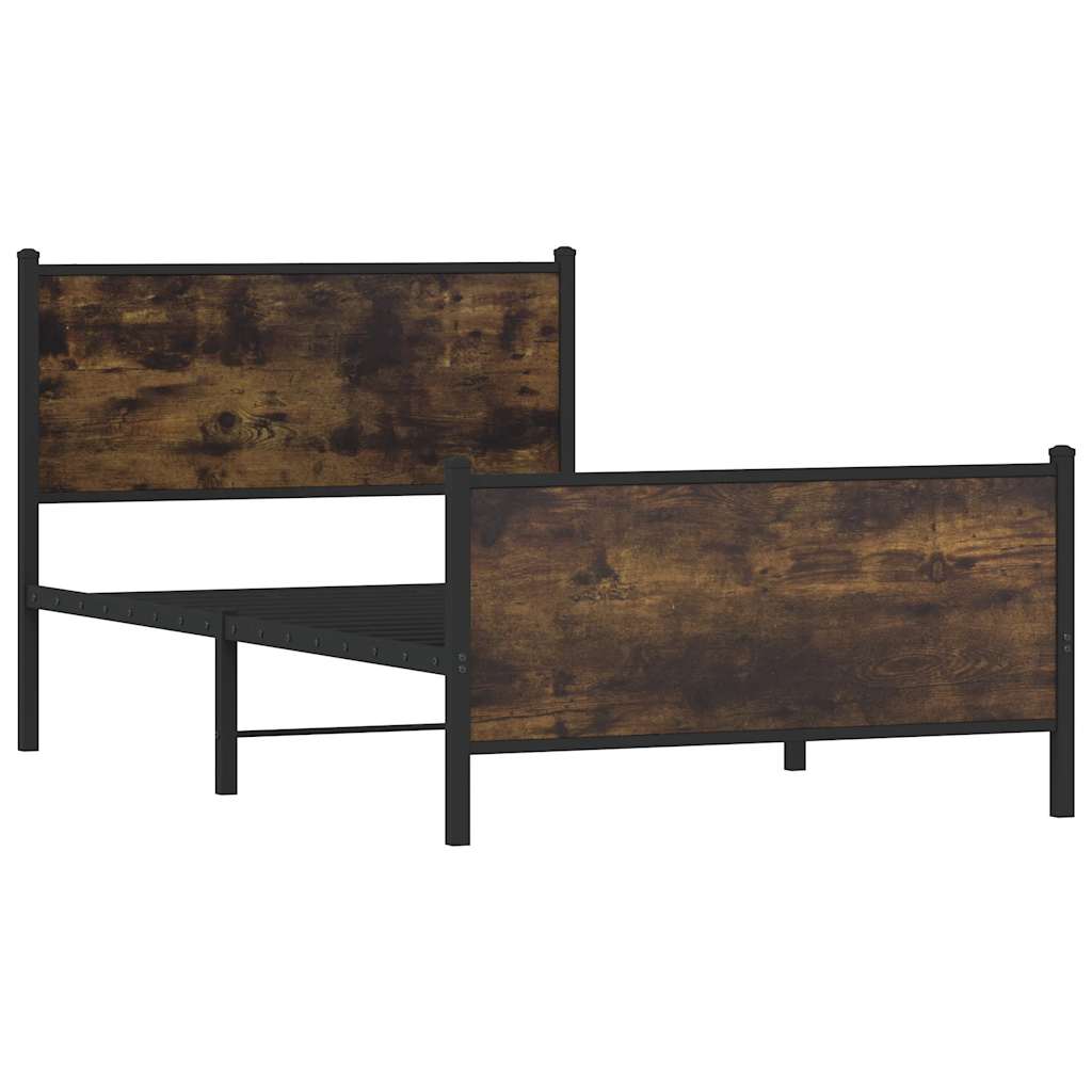 Giroletto senza Materaso in Metallo Rovere Fumo 100x190 cm